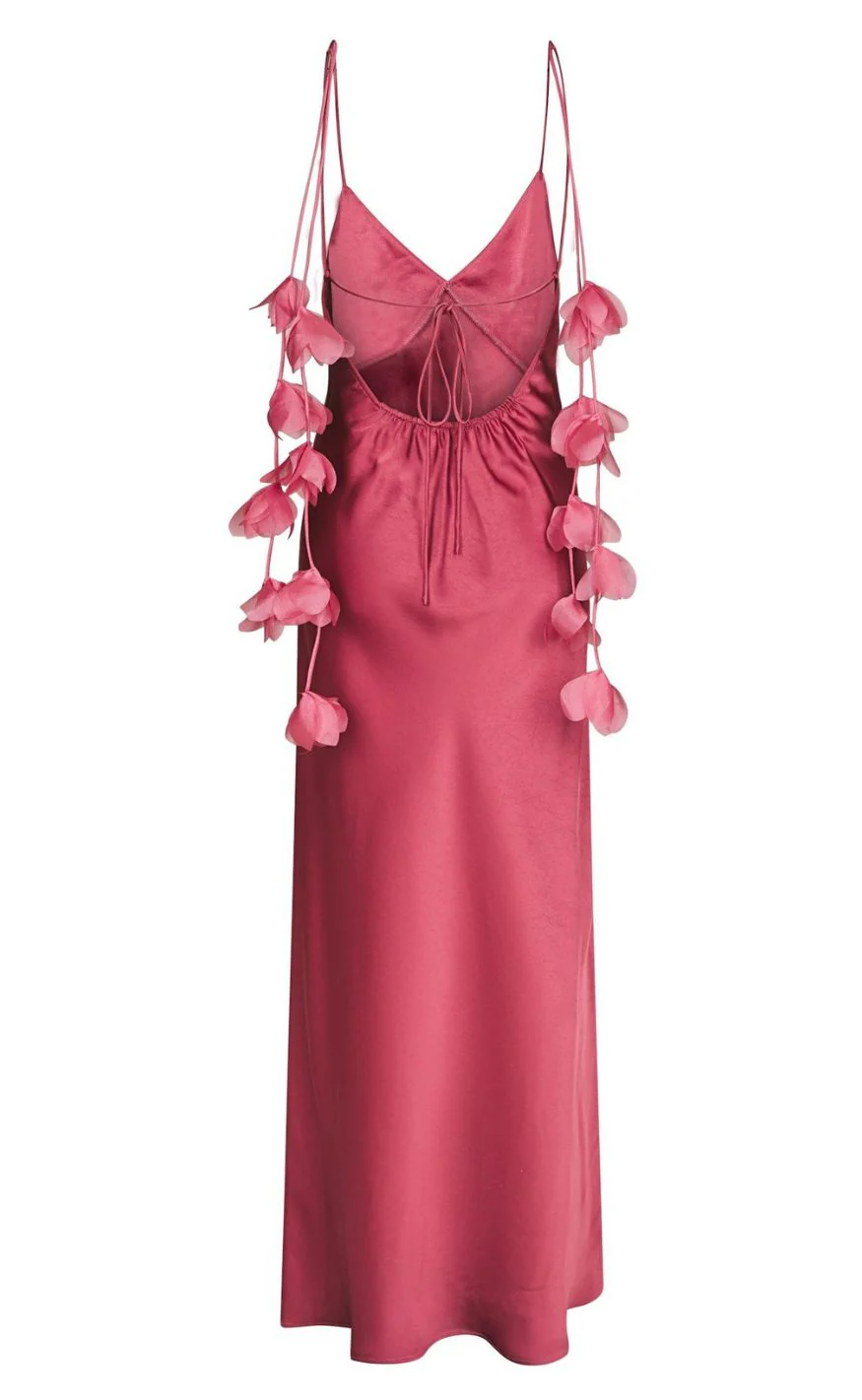 Neo Noir Kjole - Colly Heavy Sateen - Cherry Pink - Image 5