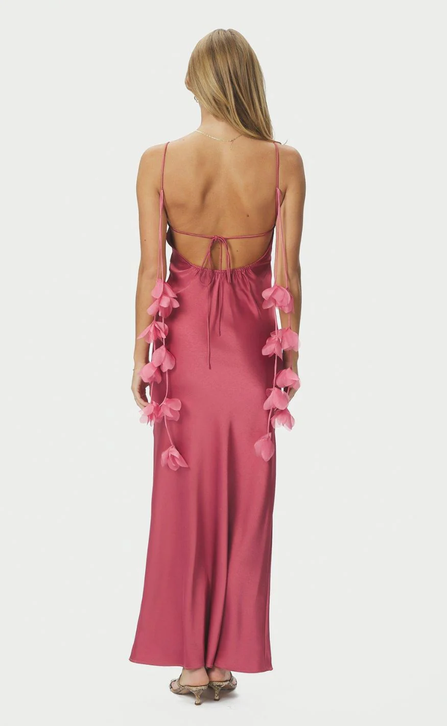 Neo Noir Kjole - Colly Heavy Sateen - Cherry Pink - Image 7