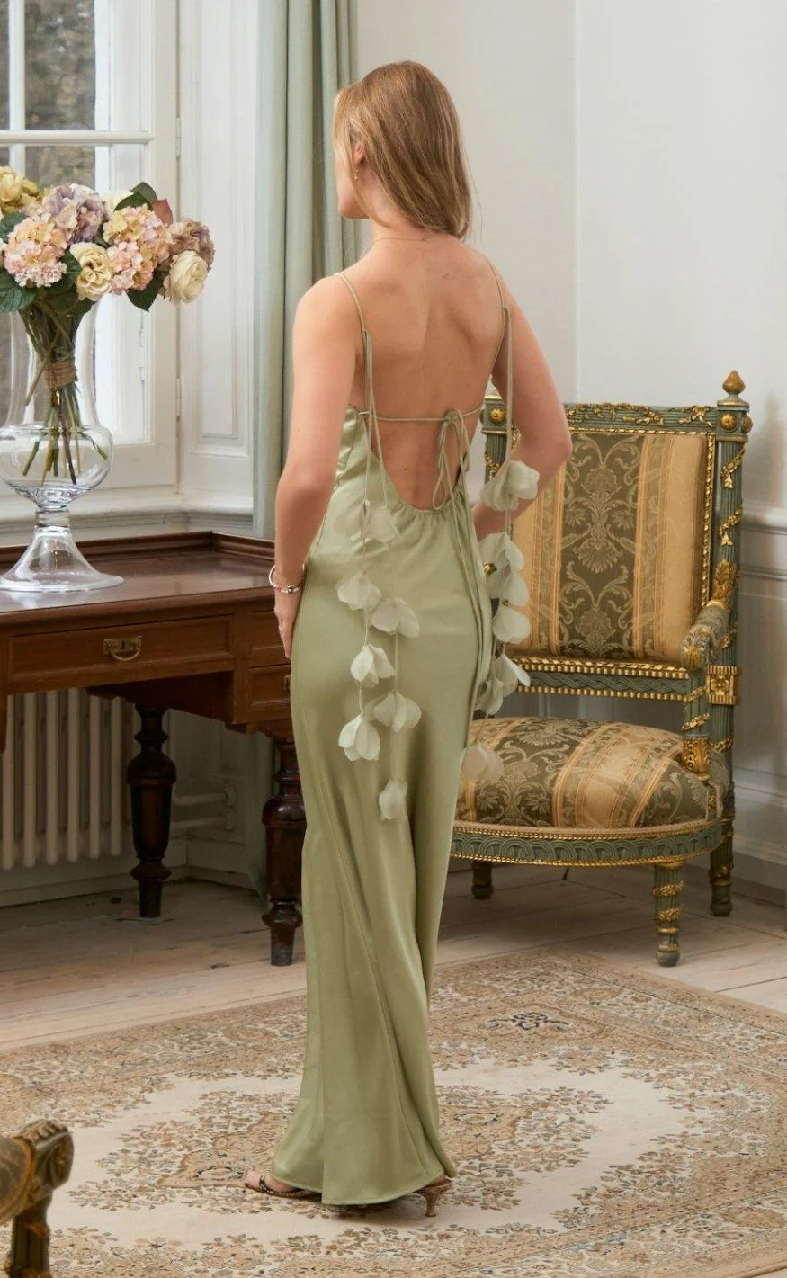 Neo Noir Kjole - Colly Heavy Sateen - Mint Green - Image 3