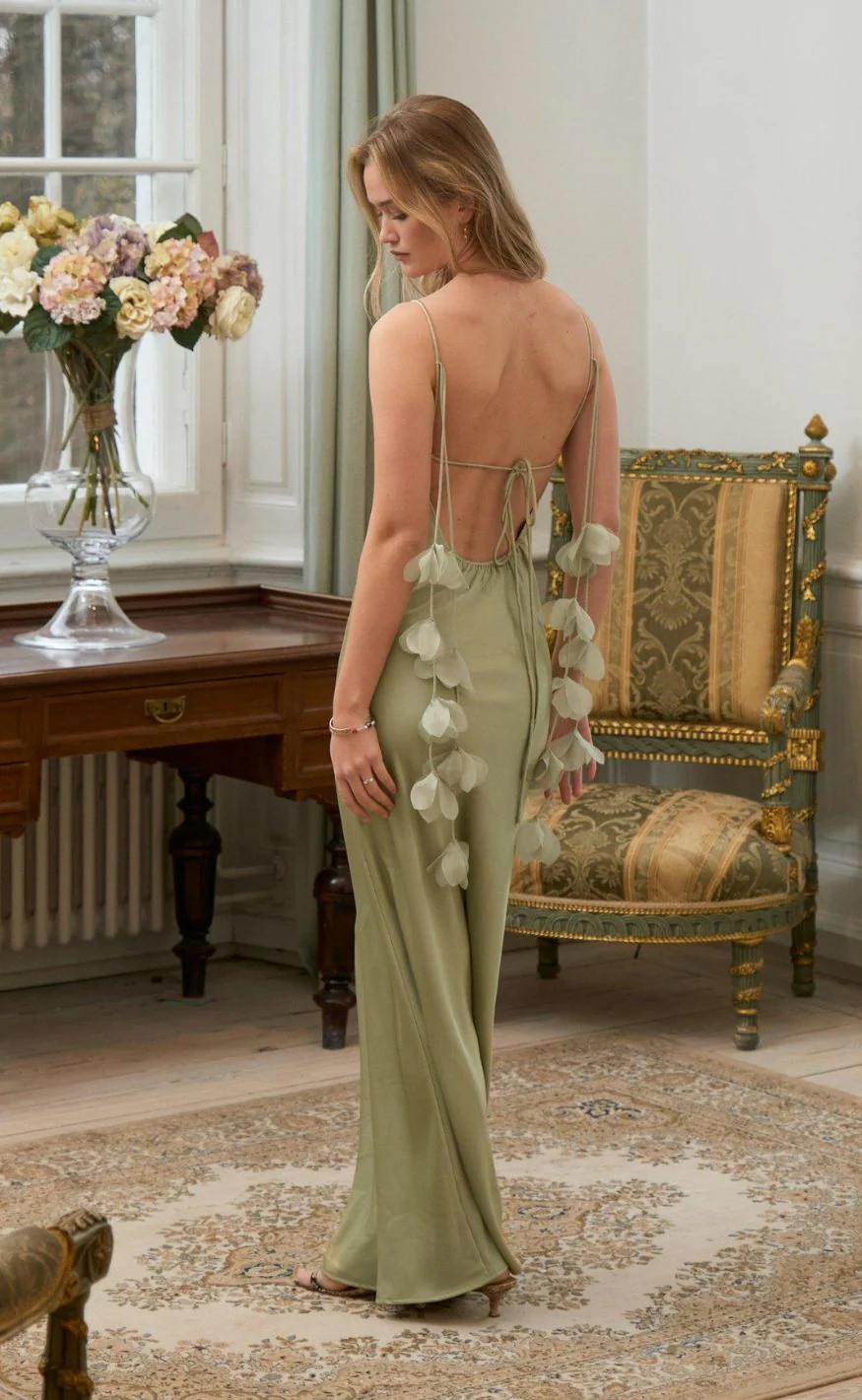 Neo Noir Kjole - Colly Heavy Sateen - Mint Green - Image 4