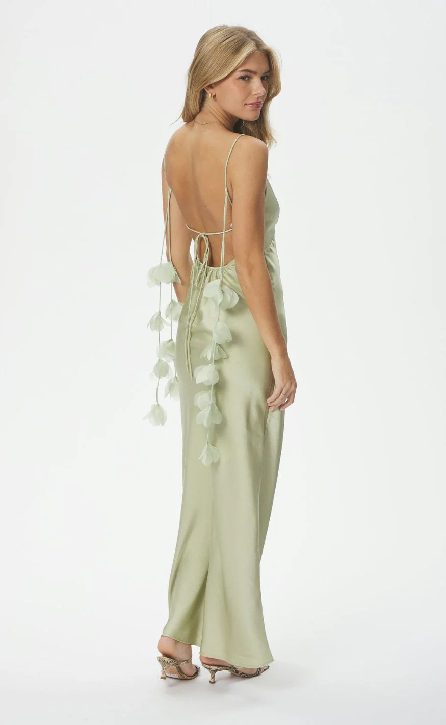 Neo Noir Kjole - Colly Heavy Sateen - Mint Green - Image 7