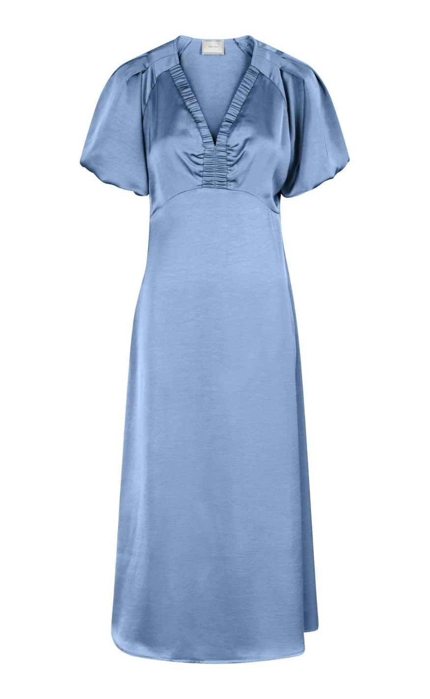 Neo Noir Kjole - Illana Heavy Sateen - Light Blue - Image 2