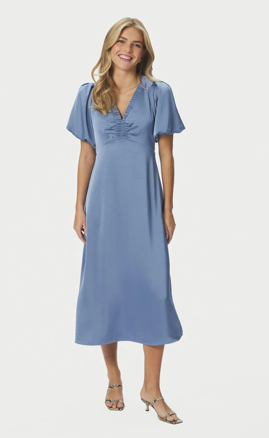 Neo Noir Kjole - Illana Heavy Sateen - Light Blue - Image 6