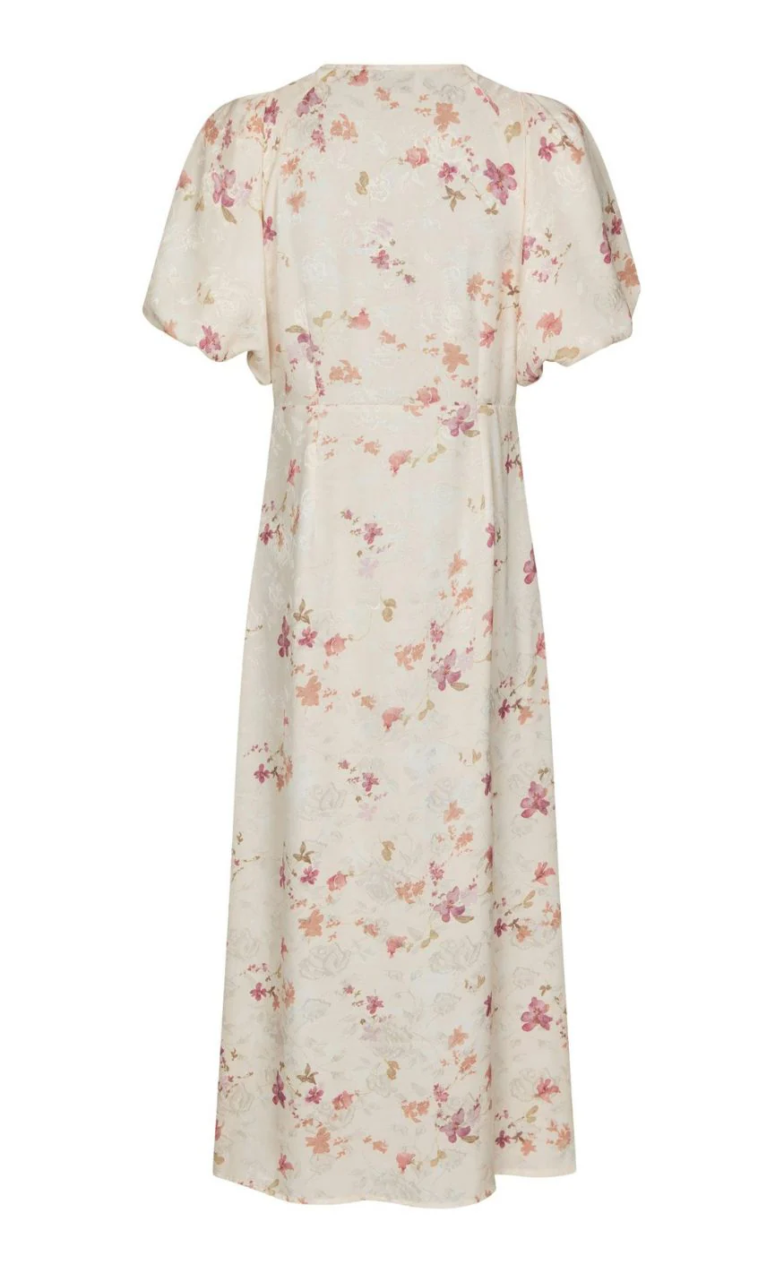 Neo Noir Kjole - Illana Sateen Print - Creme - Image 4
