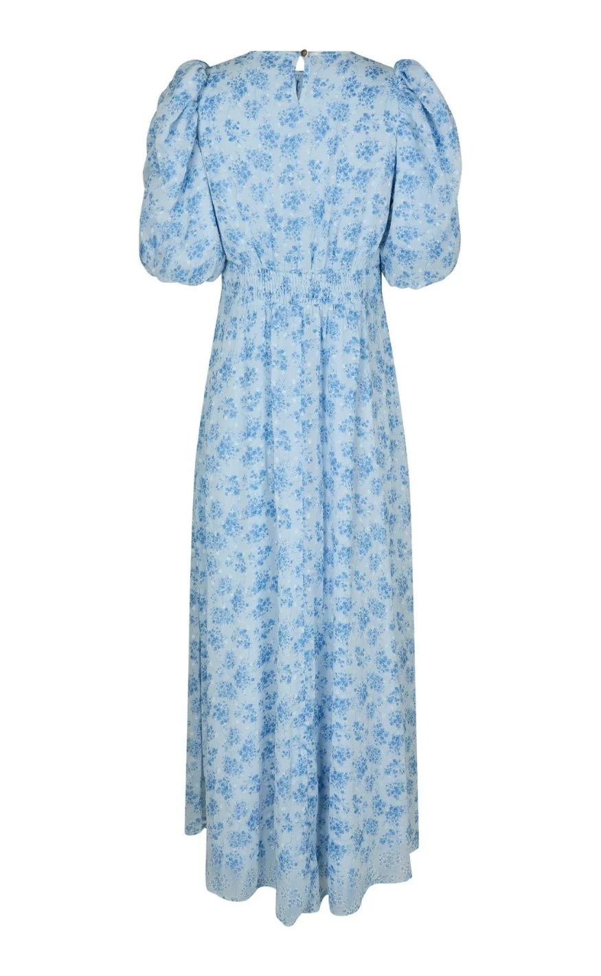 Neo Noir Kjole - Kikka Chiffon Flower - Light Blue - Image 2