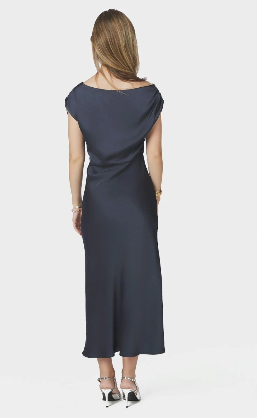 Neo Noir Kjole - Lilith Heavy Sateen - Midnight Blue - Image 6