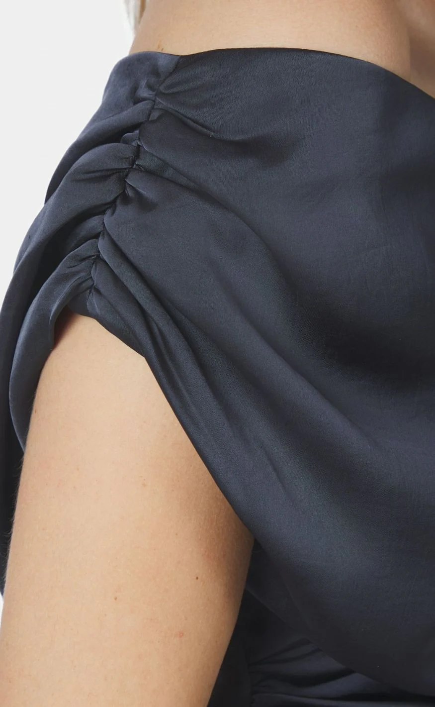 Neo Noir Kjole - Lilith Heavy Sateen - Midnight Blue - Image 7