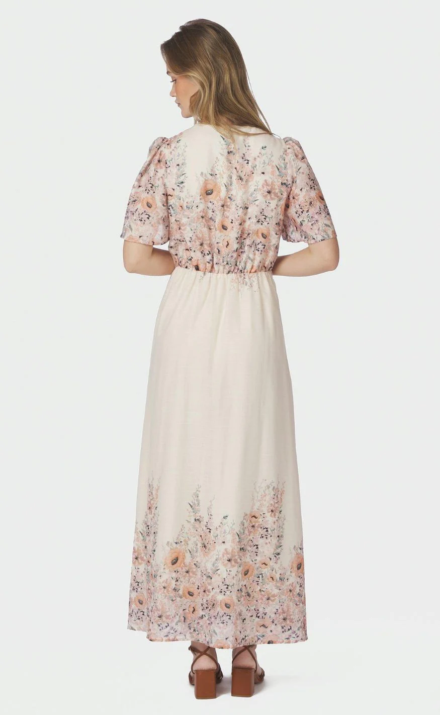 Neo Noir Kjole - Serna Flower Print - Burned Powder - Image 3