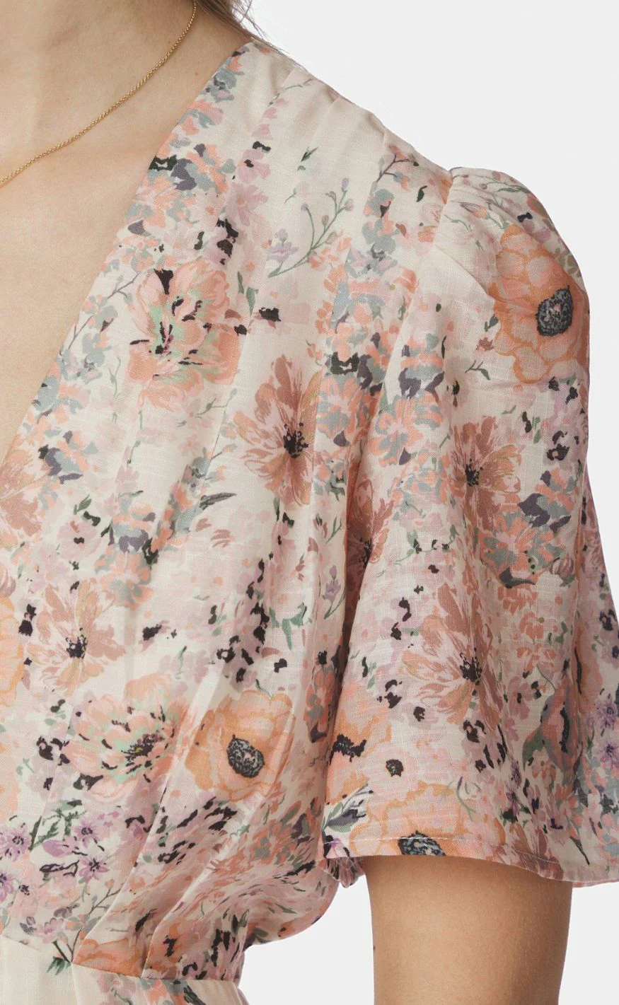 Neo Noir Kjole - Serna Flower Print - Burned Powder - Image 5