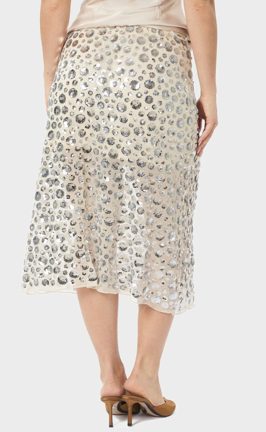 Neo Noir Nederdel - Gilla Flower Sequins - Creme - Image 7