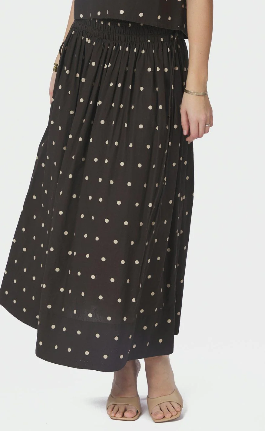 Neo Noir Nederdel - Lillie Dot - Dark Brown - Image 2