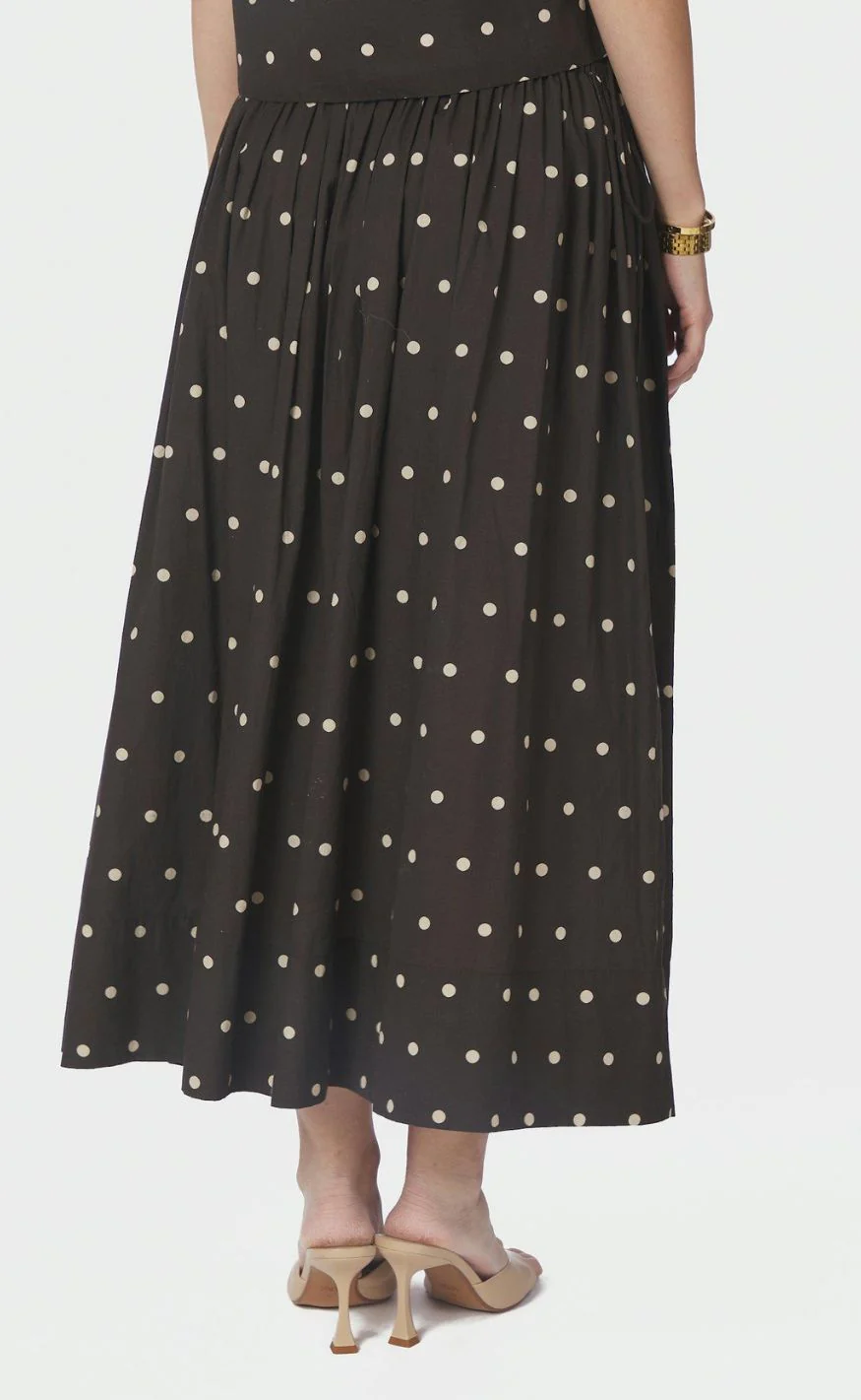 Neo Noir Nederdel - Lillie Dot - Dark Brown - Image 4