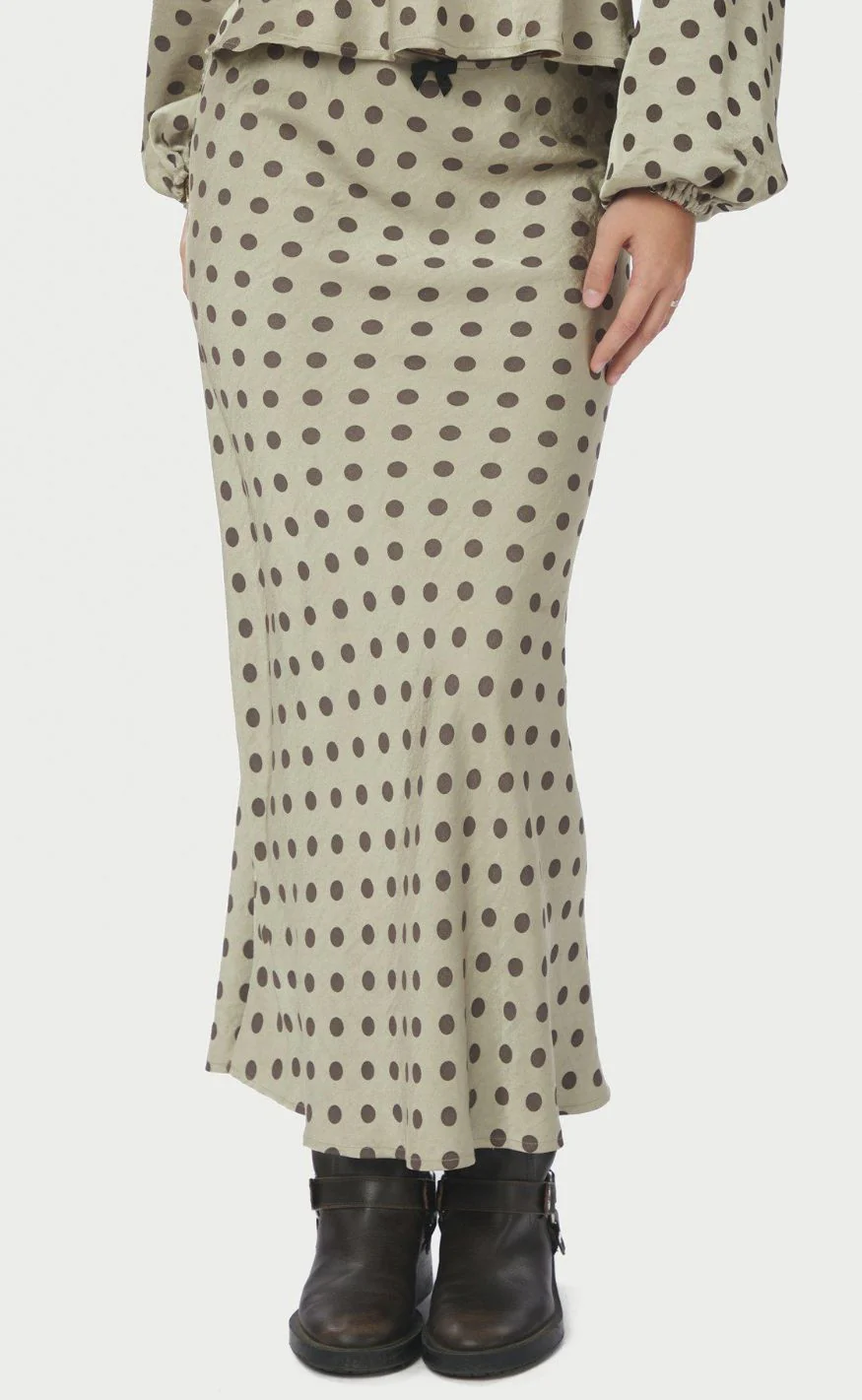 Neo Noir Nederdel - Lola Dotted - Pistachio - Image 6