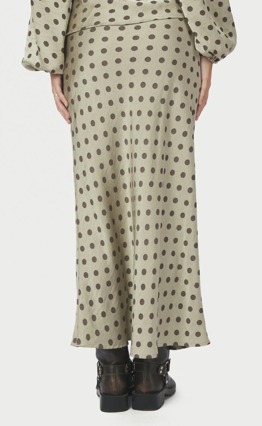 Neo Noir Nederdel - Lola Dotted - Pistachio - Image 7