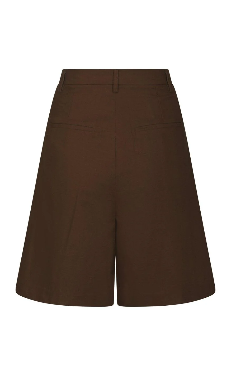Neo Noir Shorts - Nika Linen - Dark Brown - Image 5