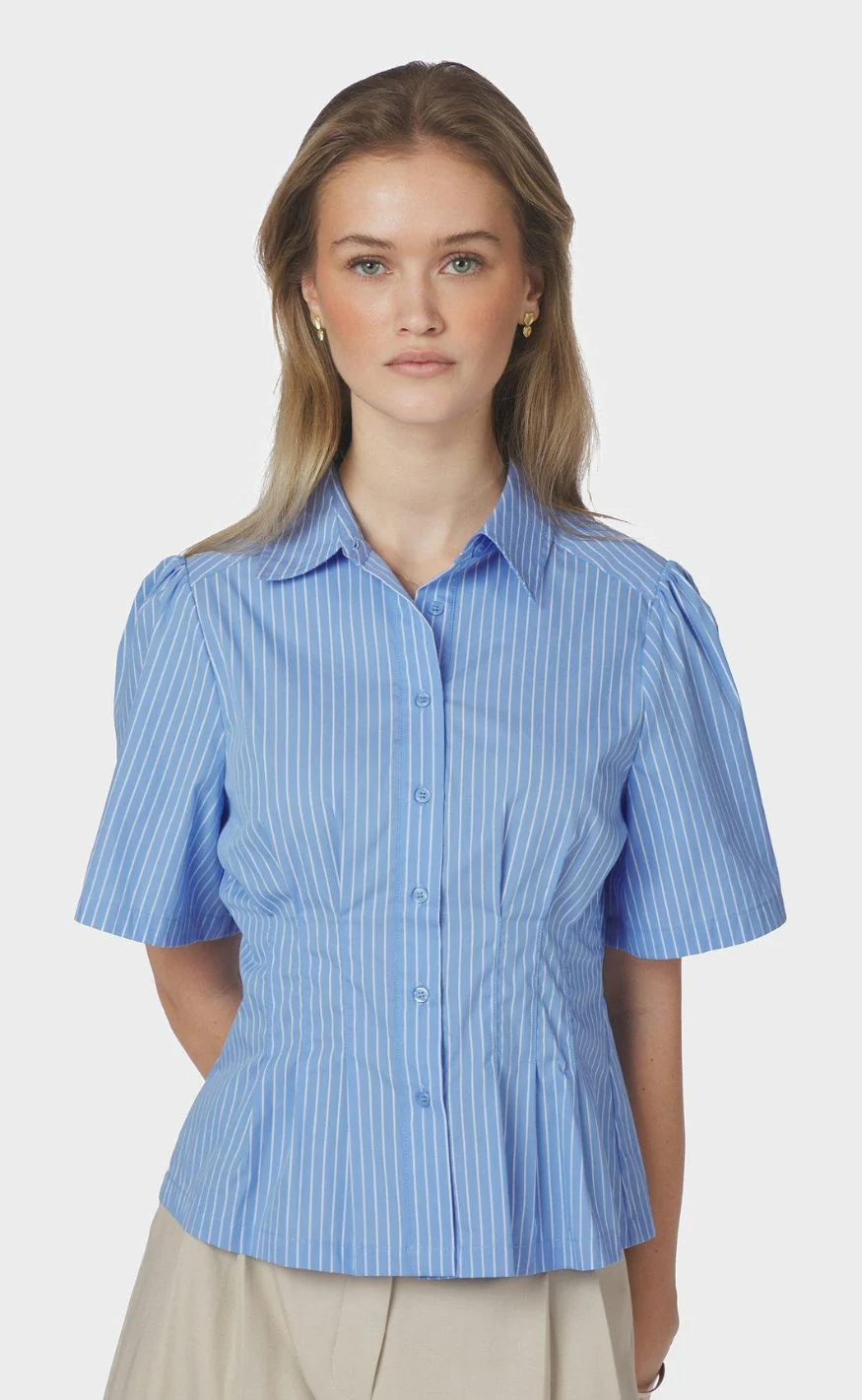 Neo Noir Skjorte - Balara Stripe Poplin - Light Blue - Image 2