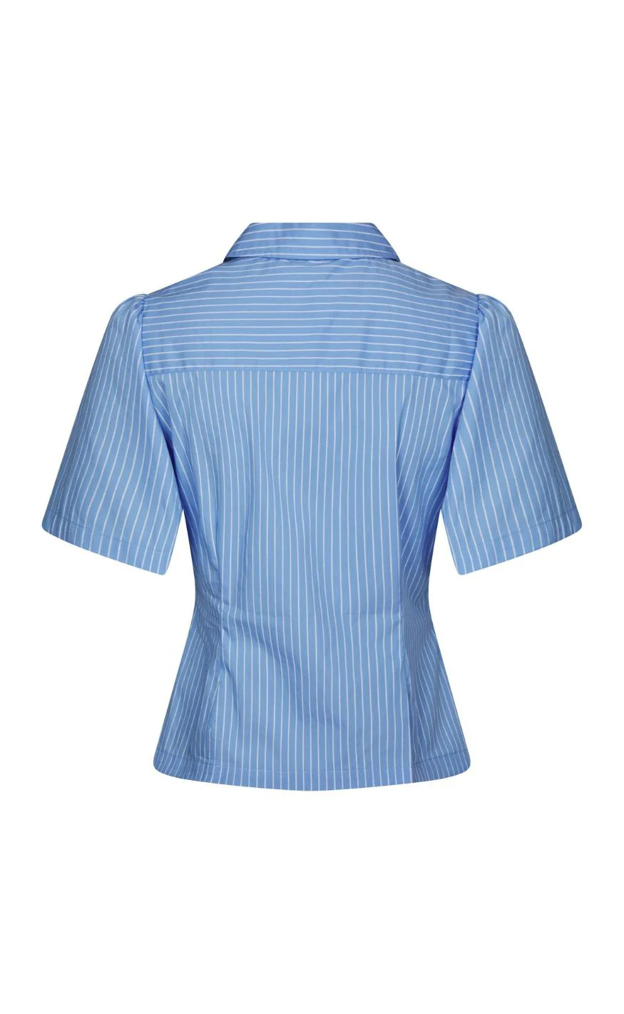 Neo Noir Skjorte - Balara Stripe Poplin - Light Blue - Image 4
