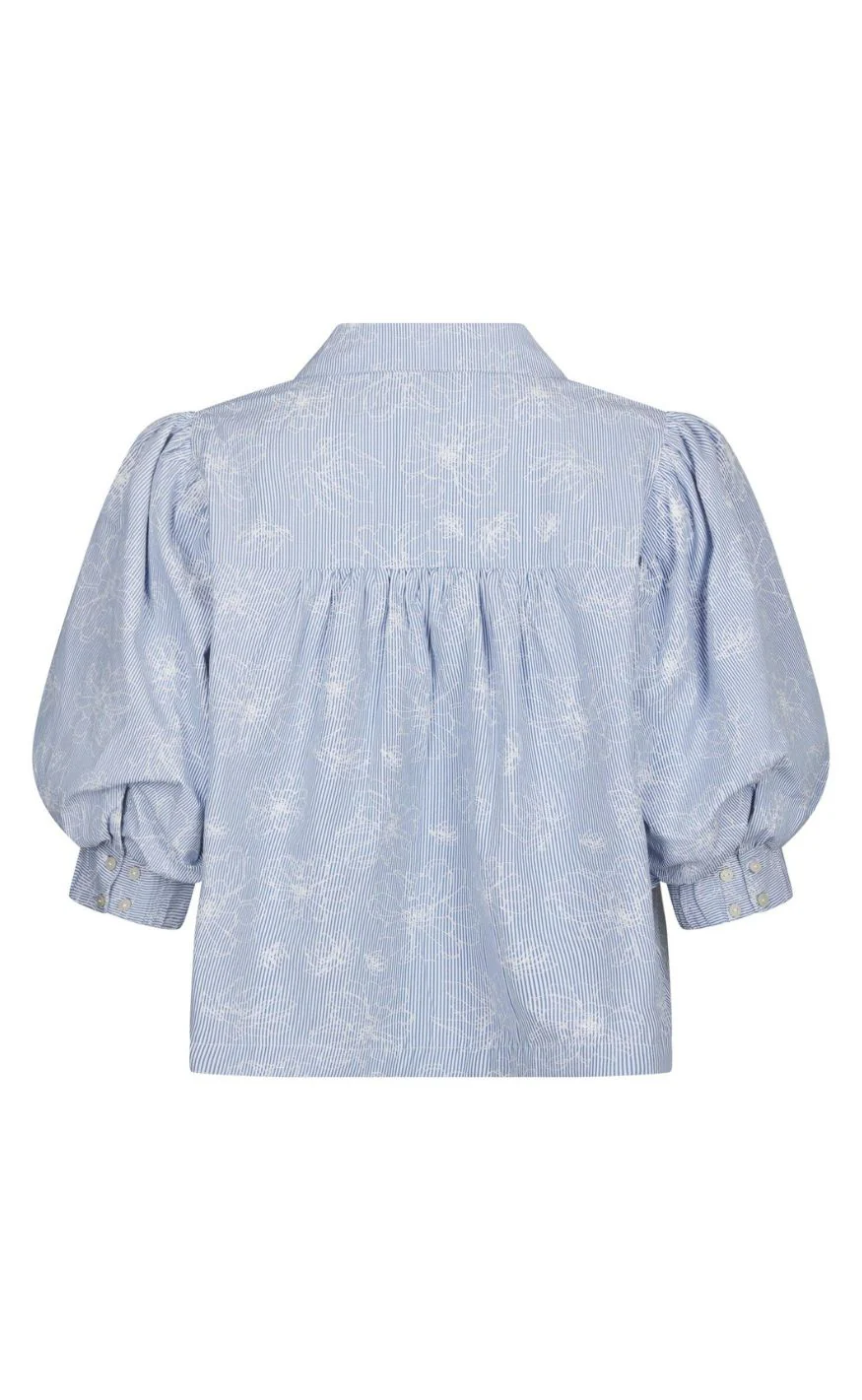 Neo Noir Skjorte - Etta Flower - Light Blue - Image 4