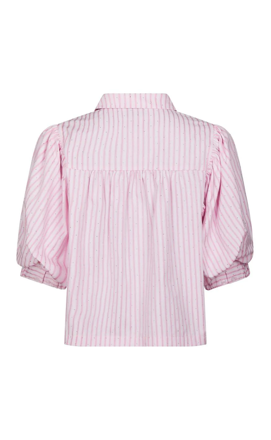 Neo Noir Skjorte - Etta Soft Stripe Stone - Light Pink - Image 4