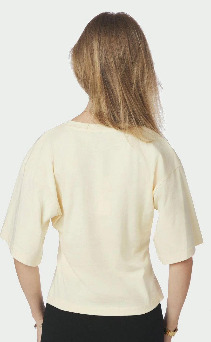 Neo Noir T-shirt - Asha Boxy Tee - Butter Yellow - Image 3