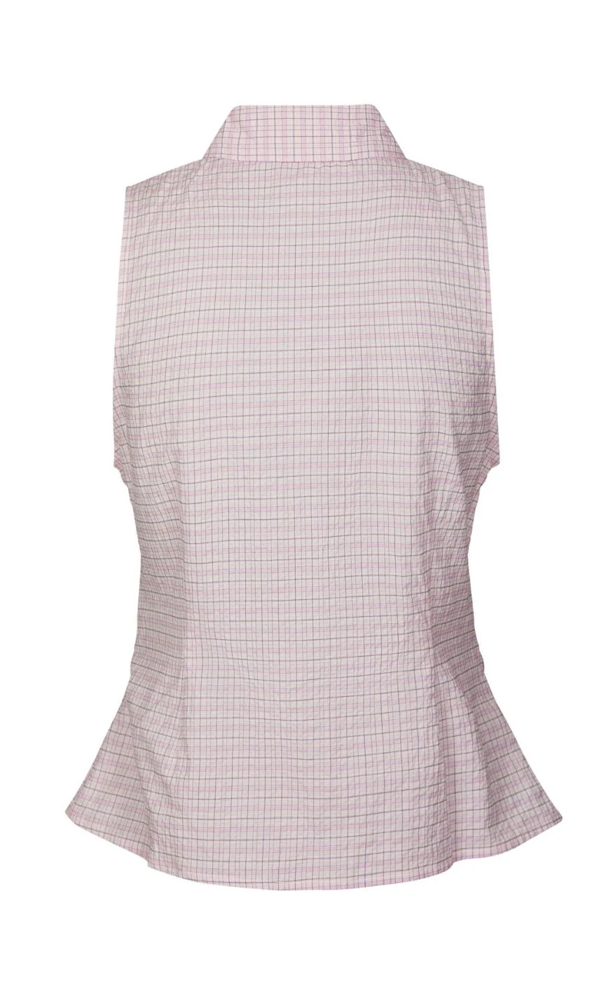 Neo Noir Top - Celest Check - Light Pink - Image 4