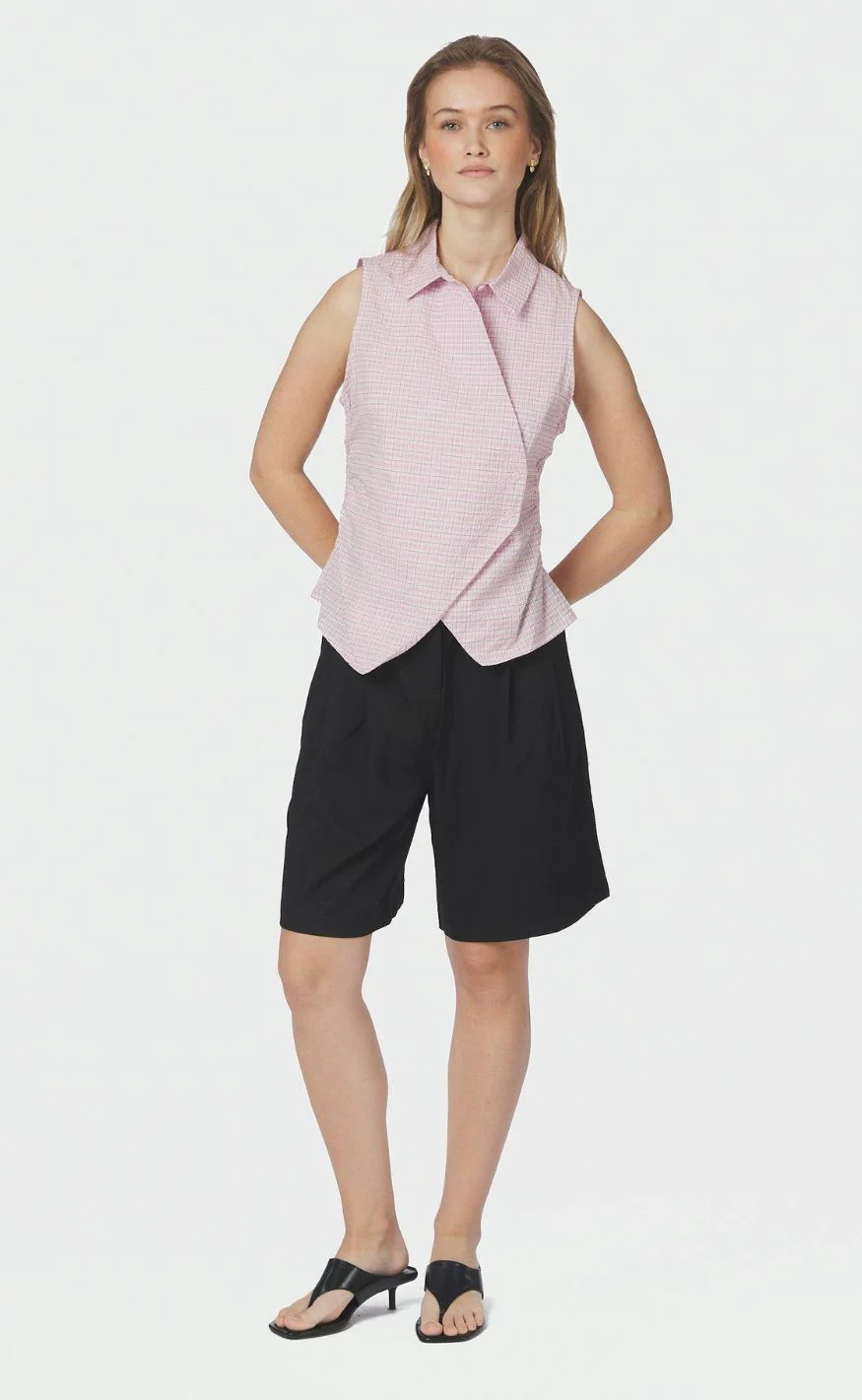 Neo Noir Top - Celest Check - Light Pink - Image 5
