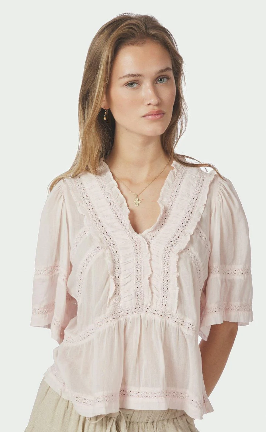 Neo Noir Top - Evienne S Voile - Light Pink - Image 3