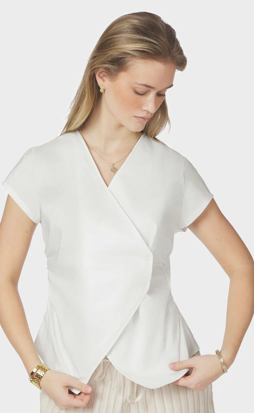 Neo Noir Top - Fidi Poplin - White - Image 2