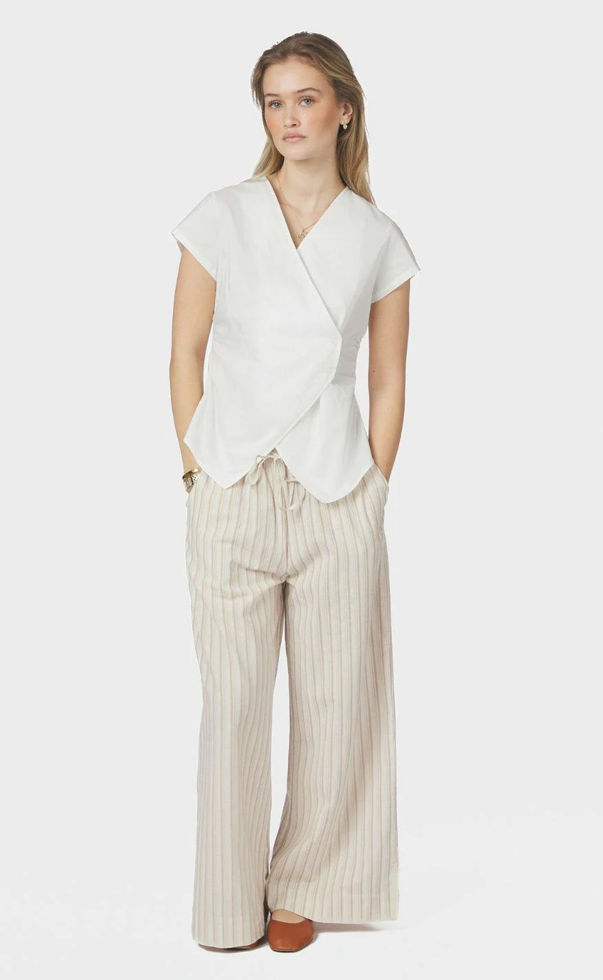 Neo Noir Top - Fidi Poplin - White - Image 5