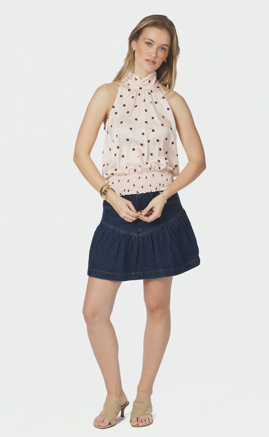 Neo Noir Top - Jos Big Dot - Light Pink - Image 4