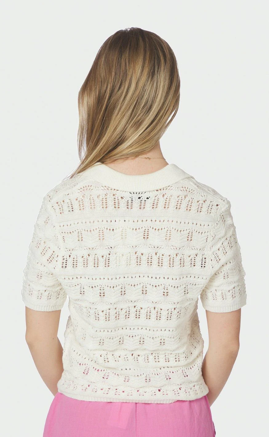 Neo Noir Top - Marisini Stich Polo - Off White - Image 3