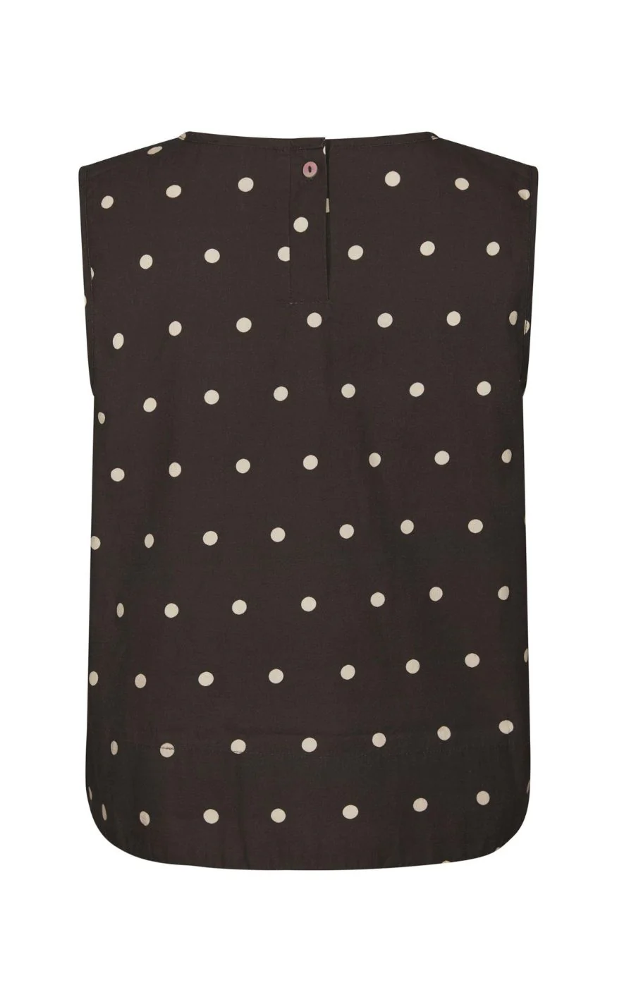 Neo Noir Top - Polly Dot - Dark Brown - Image 3