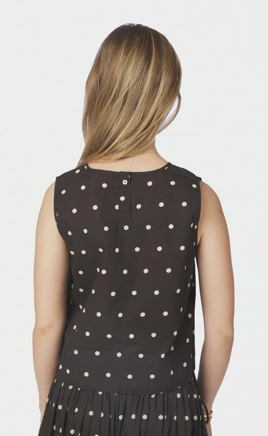 Neo Noir Top - Polly Dot - Dark Brown - Image 4