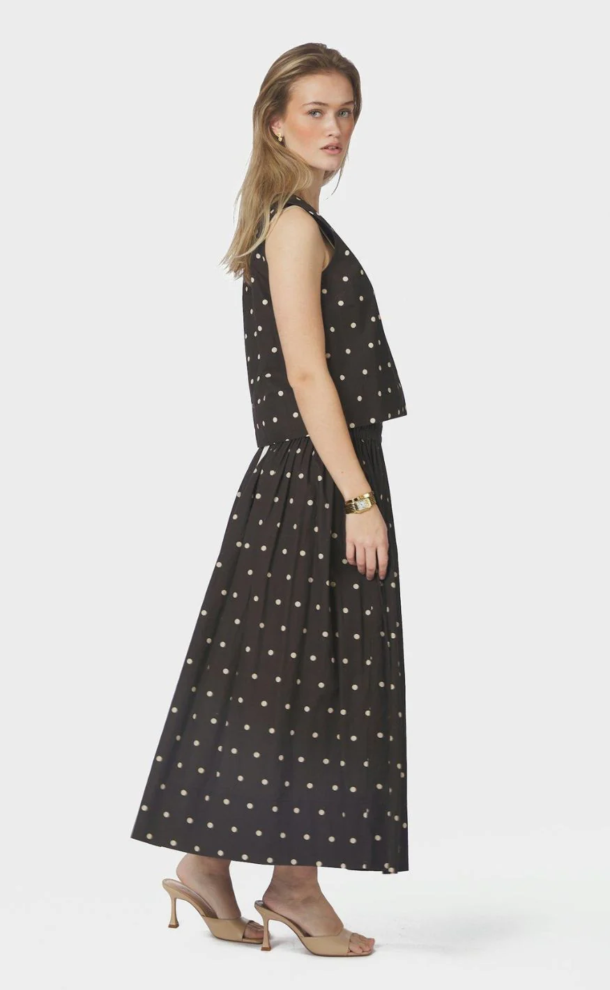 Neo Noir Top - Polly Dot - Dark Brown - Image 5