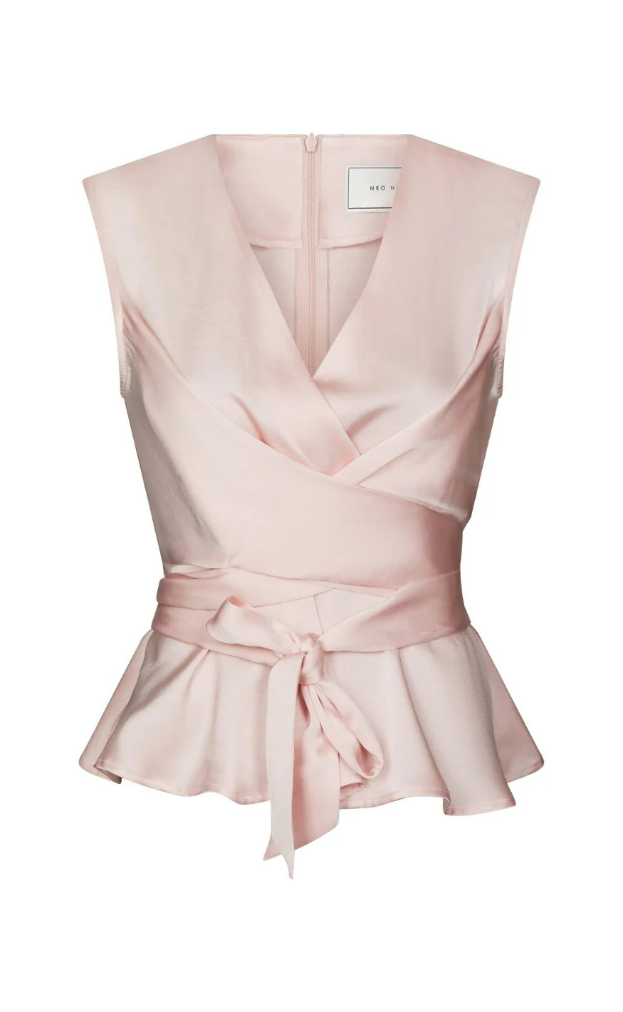 Neo Noir Top - Risetta Heavy Sateen - Light Pink - Image 2