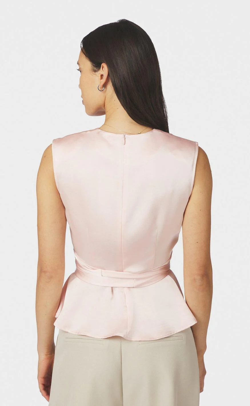 Neo Noir Top - Risetta Heavy Sateen - Light Pink - Image 3