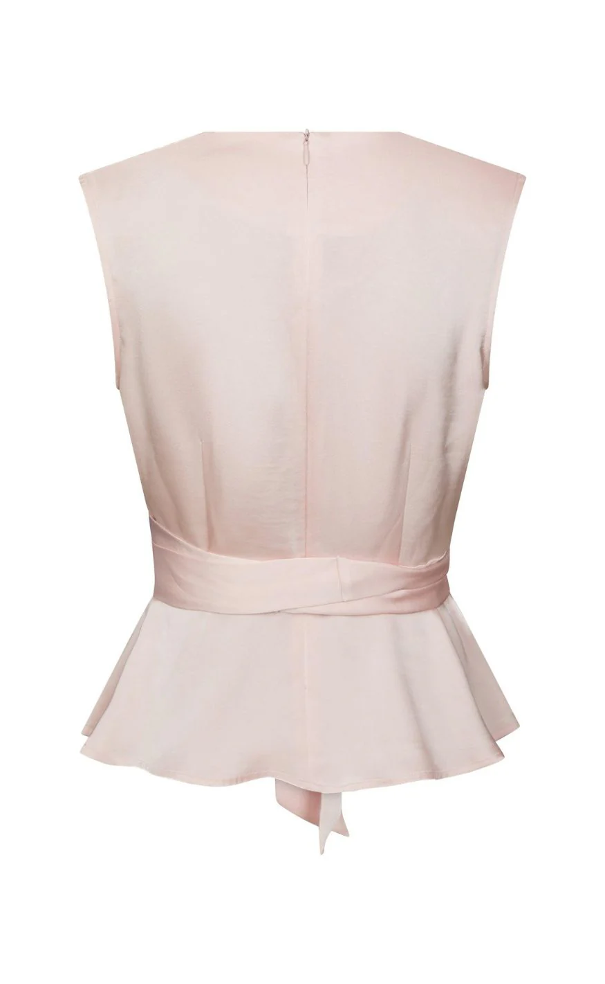 Neo Noir Top - Risetta Heavy Sateen - Light Pink - Image 4