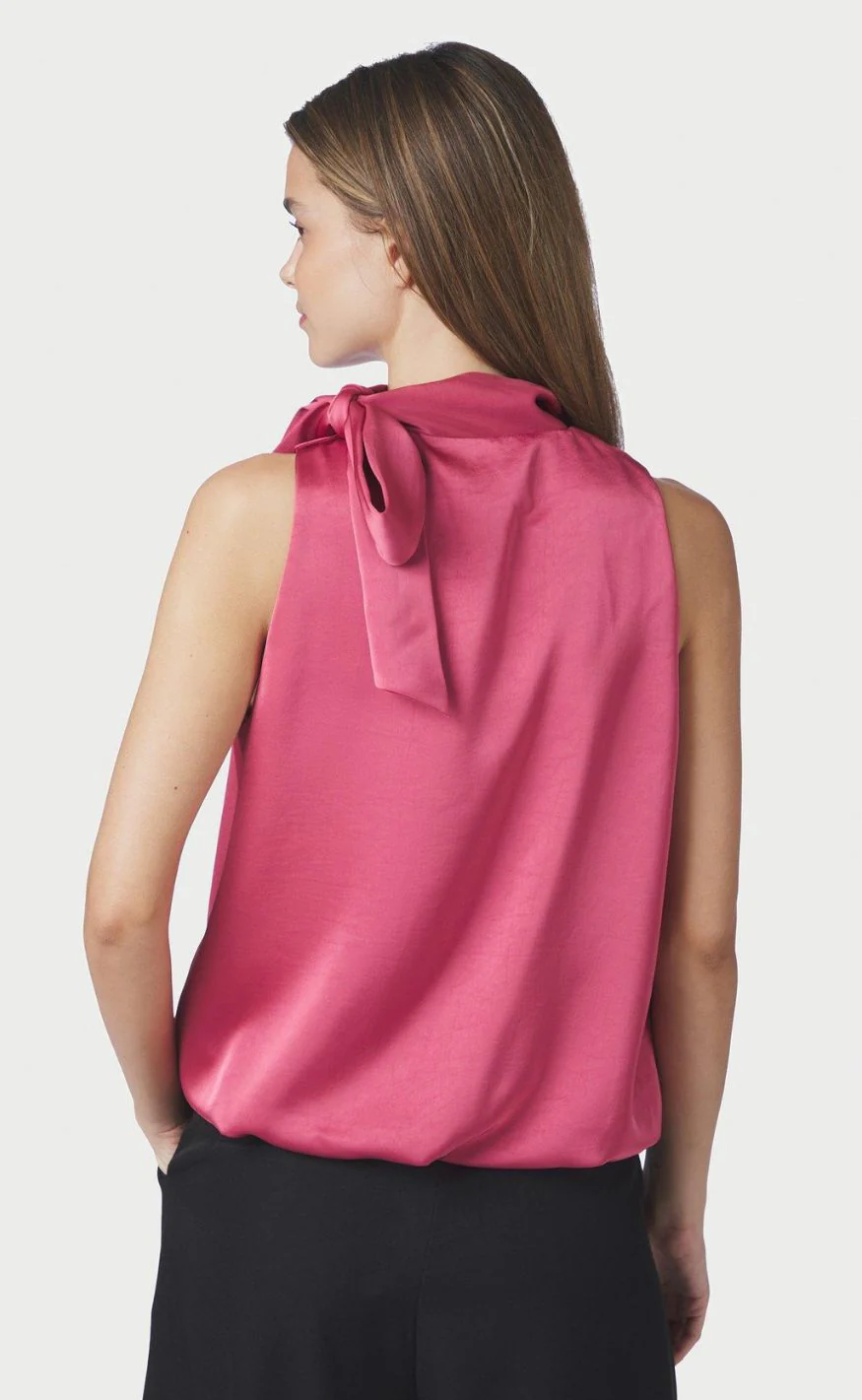 Neo Noir Top - Veda Heavy Sateen - Cherry Pink - Image 3
