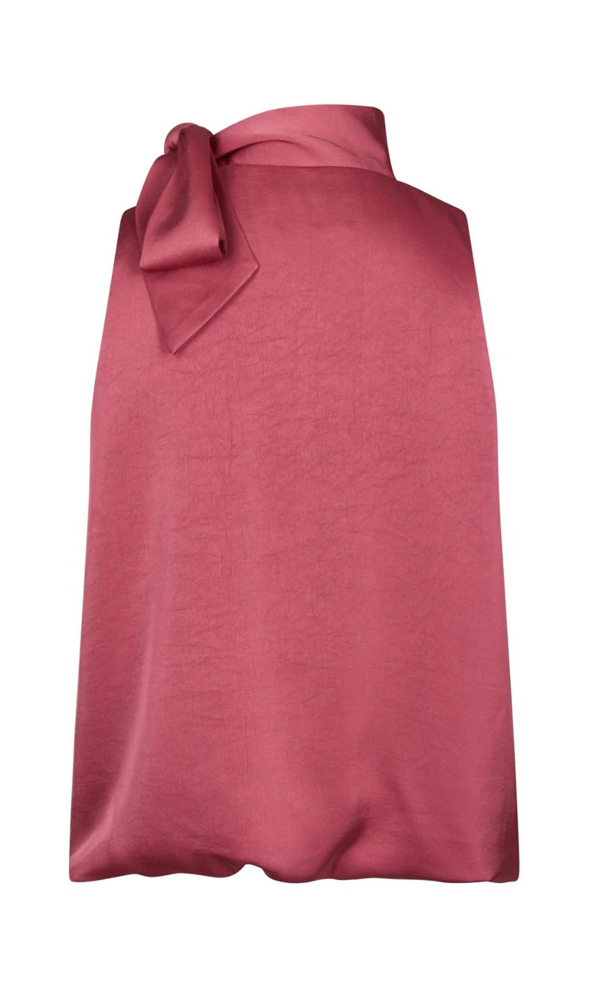 Neo Noir Top - Veda Heavy Sateen - Cherry Pink - Image 4