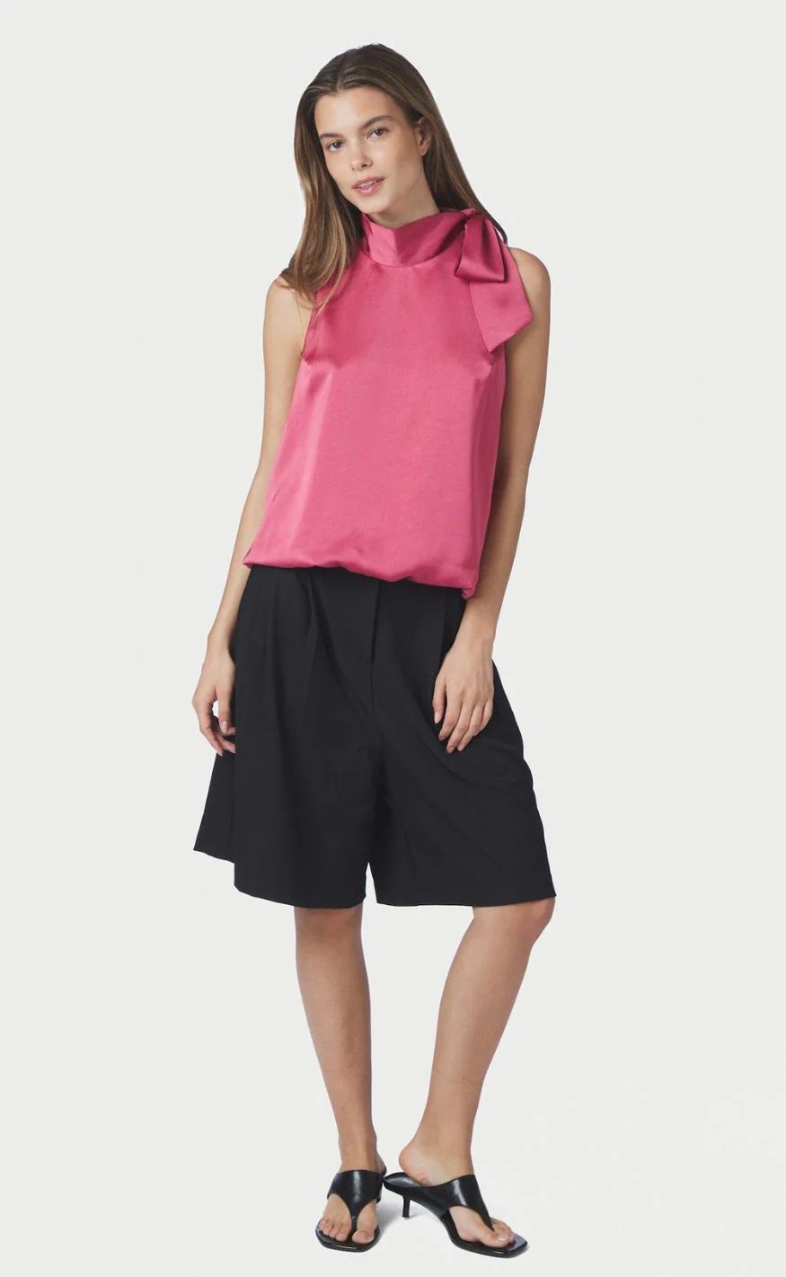 Neo Noir Top - Veda Heavy Sateen - Cherry Pink - Image 5