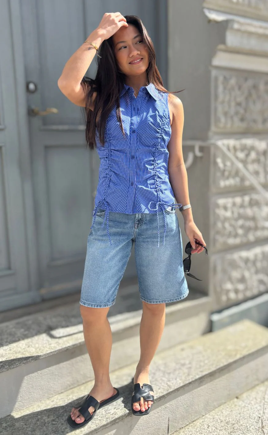 Noella Top - Micaiah - Davy Blue Check - Image 11