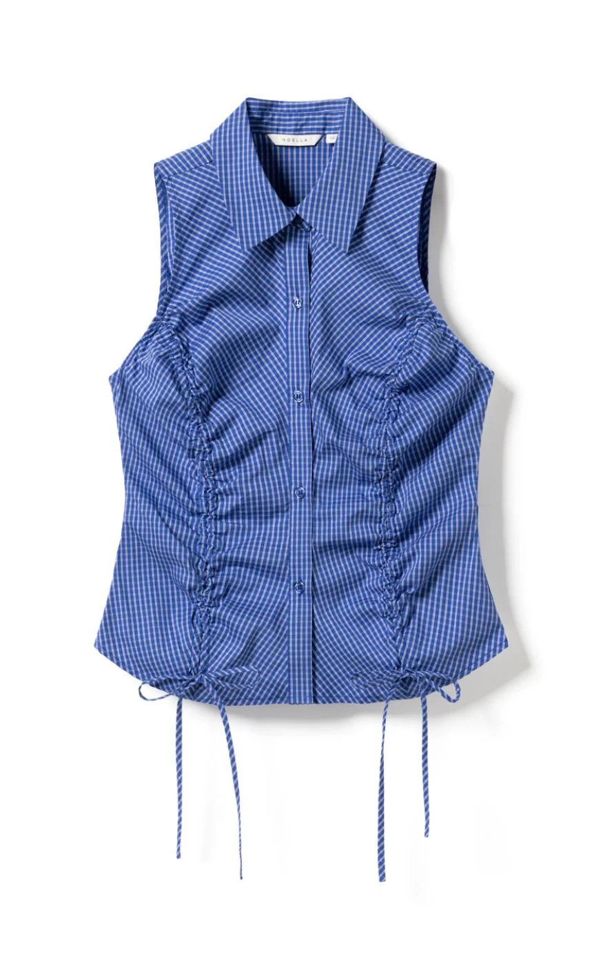 Noella Top - Micaiah - Davy Blue Check - Image 2