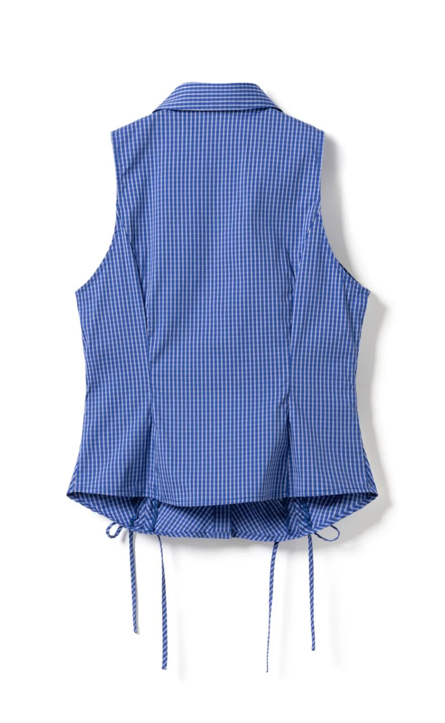 Noella Top - Micaiah - Davy Blue Check - Image 4