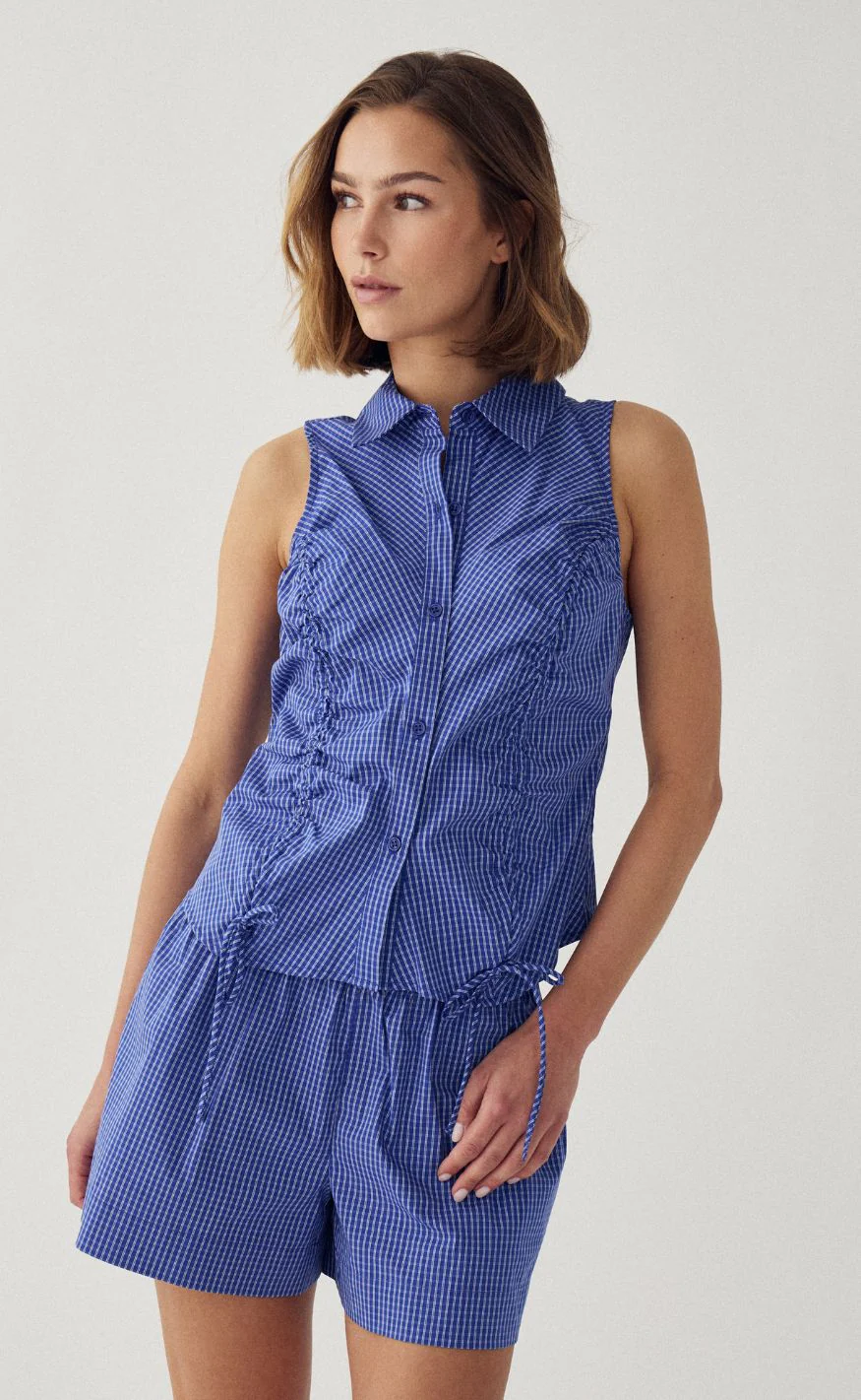 Noella Top - Micaiah - Davy Blue Check - Image 6
