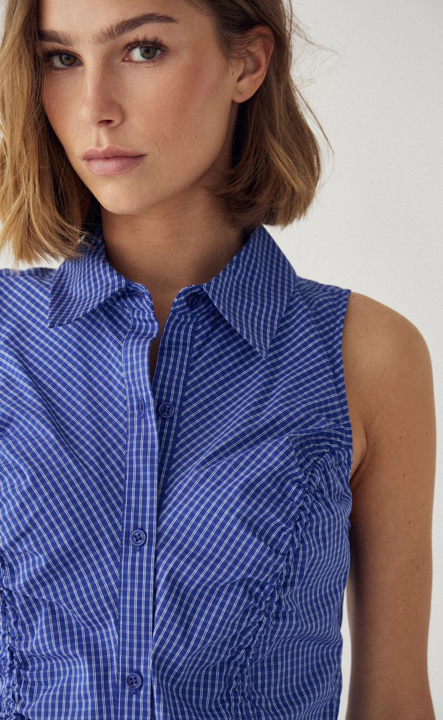 Noella Top - Micaiah - Davy Blue Check - Image 8