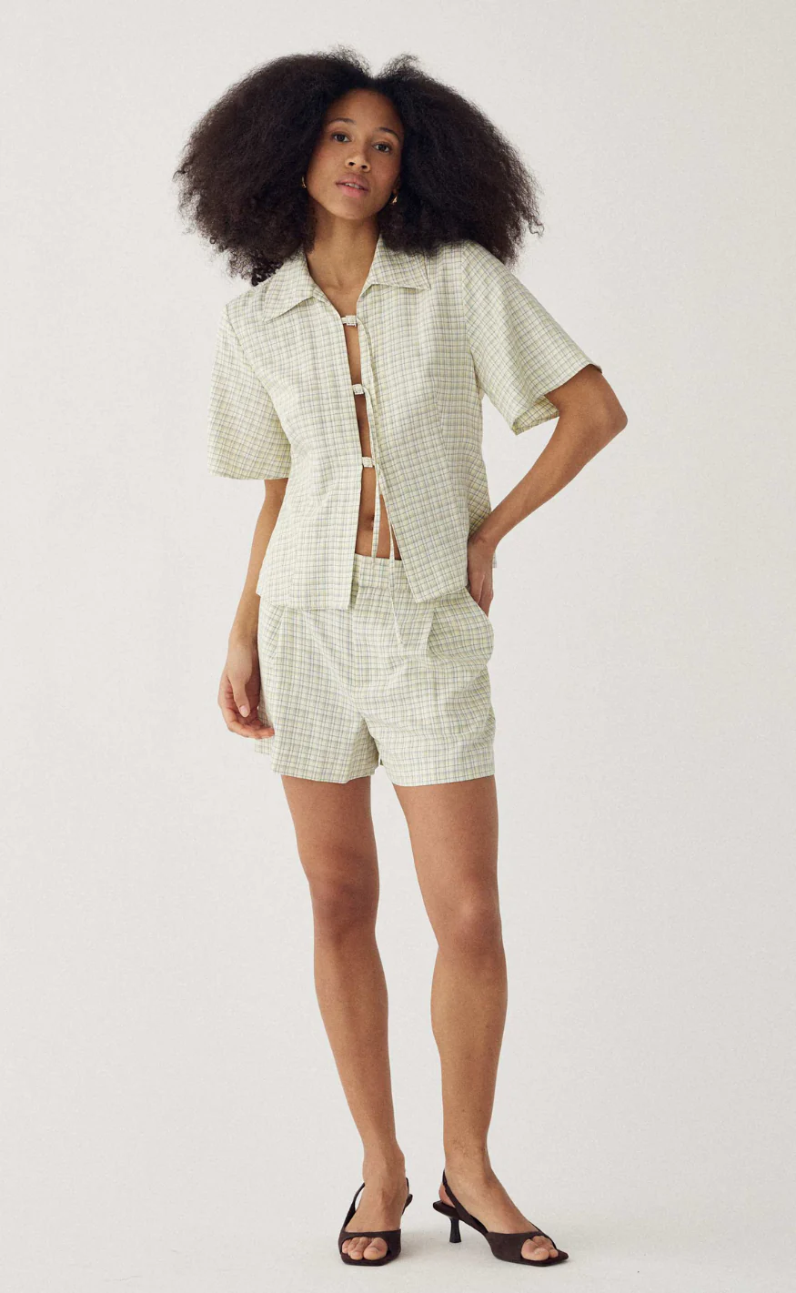 Noella Shorts - Kazianette MW - Denny Yellow Check - Image 2
