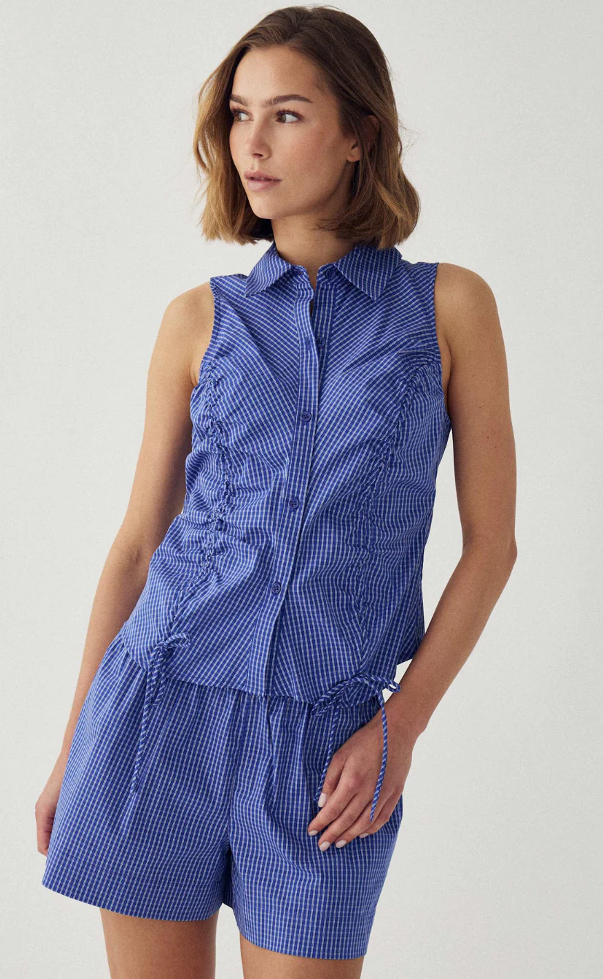 Noella Shorts - Marian MW - Davy Blue Check - Image 4