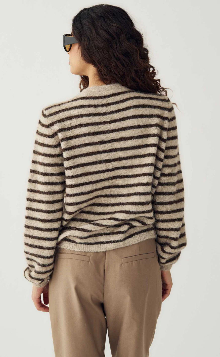 Noella Cardigan - Mertice - Brown Sand Stripe - Image 3