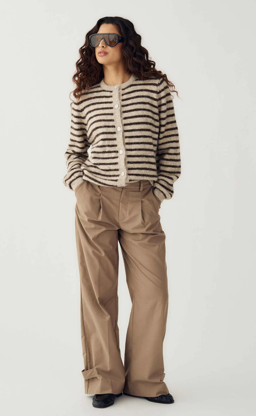 Noella Cardigan - Mertice - Brown Sand Stripe - Image 4