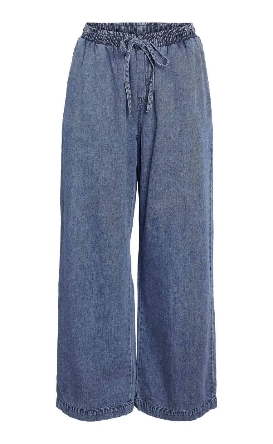 Noisy May Bukser - Enza MW Wide - Medium Blue Denim - Image 2
